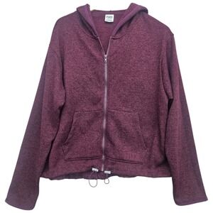 PINK Victorias Secret Lightweight Full Zip Hoodie Jacket XL Burgundy Performance